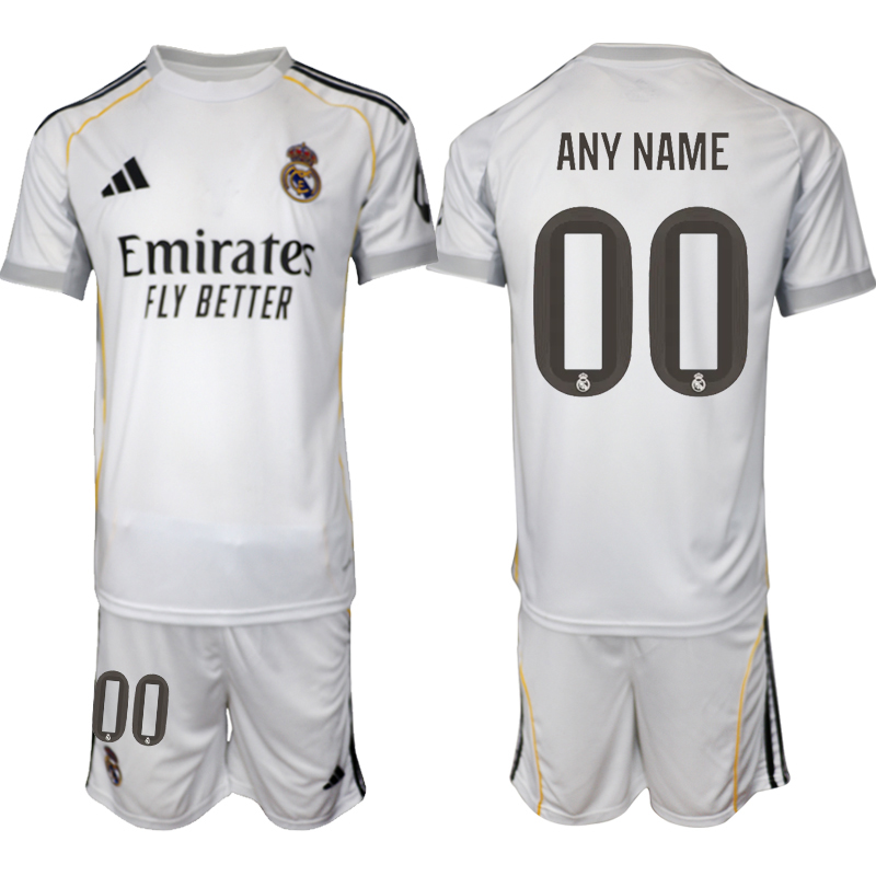 Men 2025-2026 Club Real Madrid home white customized Soccer Jersey 01